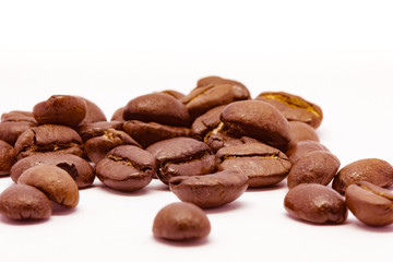 Coffee beans on white background
