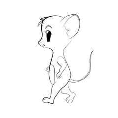 Funny mouse personage vector illustration isolated on white background. Cute wild animal, wildlife character in cartoon style.