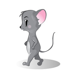 Funny mouse personage vector illustration isolated on white background. Cute wild animal, wildlife character in cartoon style.