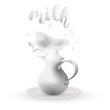 A jug with milk. Vector.