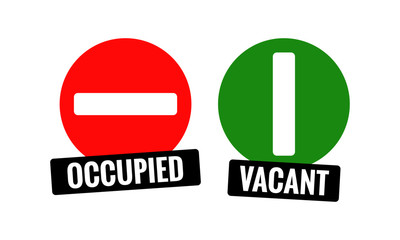 Occupied and Vacant Sign Flat Style Modern Design