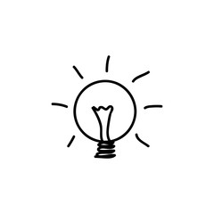 doodle bulb icon