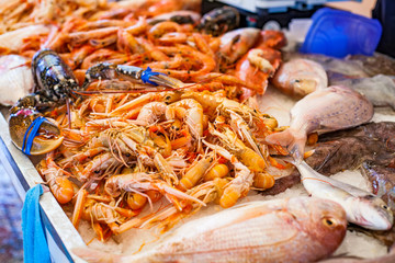 Fresh seafood market