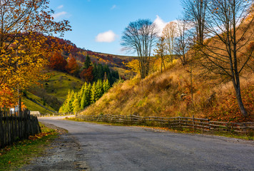 fences along the road in picturesque rural area