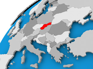 Map of Slovakia in red