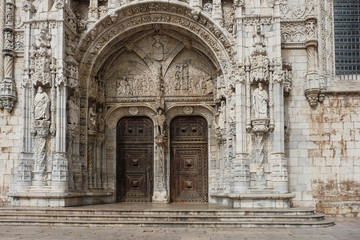 Santa Maria de Belem Church Doorway - Lisbon. Portugal