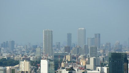 日本の東京都市景観「池袋の高層ビル群などを望む」