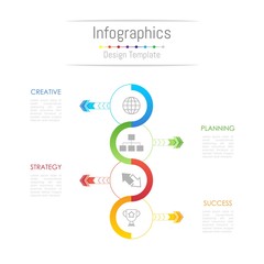 Fototapeta premium Infographic design elements for your business data with 4 options, parts, steps, timelines or processes. Vector Illustration.