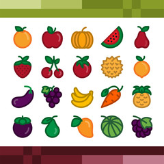 Fruit icons set