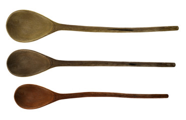 Wooden spoons isolated on white background