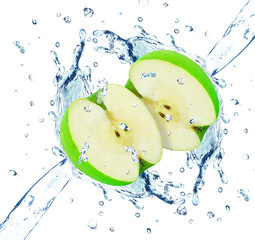 Apple splash water isolated