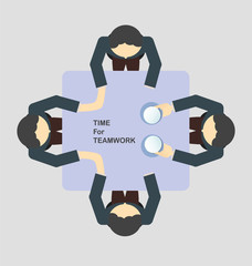 Business teamwork in discussion time.