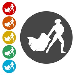 Bullfighting icons set vector illustration 