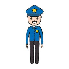 police man icon over white background colorful design vector illustration