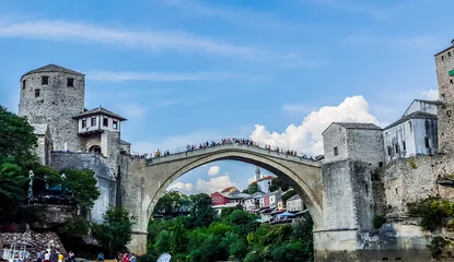 Deurstickers Stari Most Stari Most (oude brug). Mostar, Bosnië en Herzegovina.