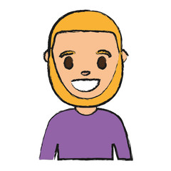 cartoon man smiling icon over white background vector illustration