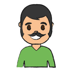 cartoon man smiling icon over white background vector illustration