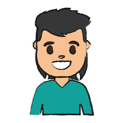 cartoon man smiling icon over white background vector illustration