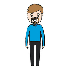 cartoon man smiling icon over white background vector illustration