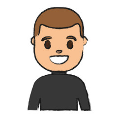 cartoon man smiling icon over white background vector illustration