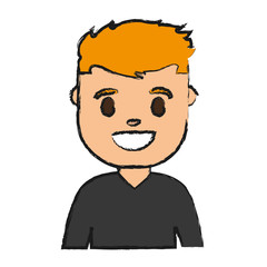 cartoon man smiling icon over white background vector illustration