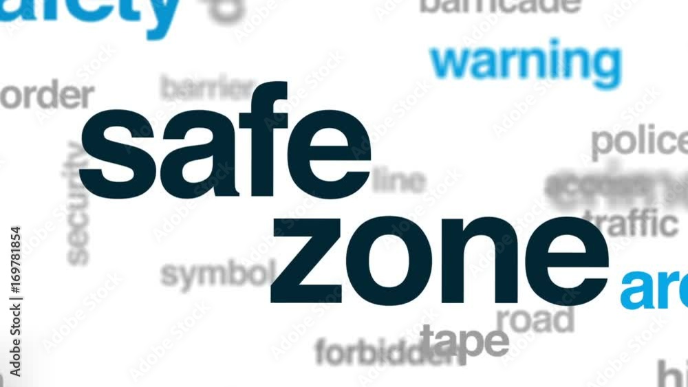 Sticker safe zone animated word cloud, text design animation.