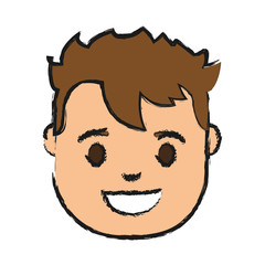 cartoon man face icon over white background colorful design vector illustration