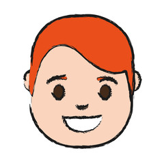 cartoon man face icon over white background colorful design vector illustration