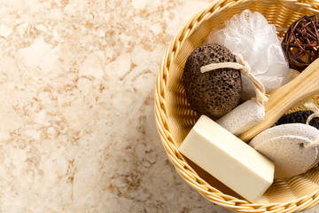 some bath accessories