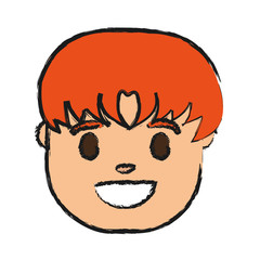 cartoon man face icon over white background colorful design vector illustration