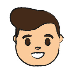 cartoon man face icon over white background colorful design vector illustration