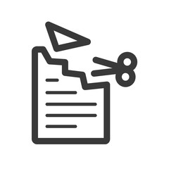 office paper and scissors  line icon