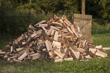 heap of chopped wood