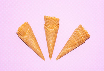 Empty ice cream cornet.