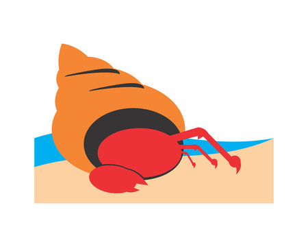 snail in seaside cartoon character