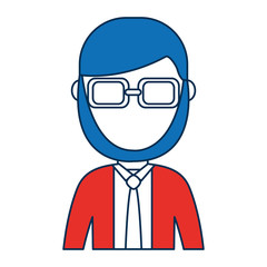 cartoon businessman icon over white background colorful design vector illustration