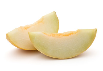 melon slices isolated on white background cutout
