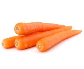 Sweet raw carrot tuber isolated on white background cutout