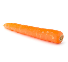 Sweet raw carrot tuber isolated on white background cutout