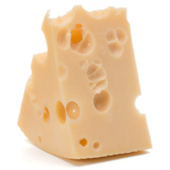 Cheese block isolated on white background cutout