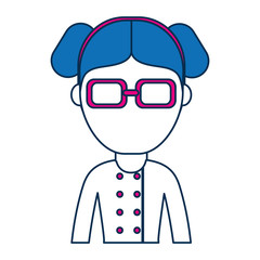 woman wearing glasses icon over white background colorful design vector illustration