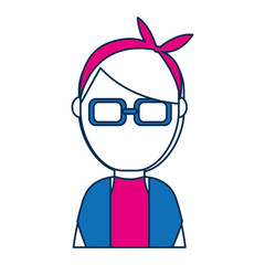 woman wearing glasses icon over white background colorful design vector illustration
