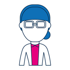 woman wearing glasses icon over white background colorful design vector illustration