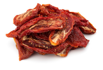 Dried tomatoes isolated on white background cutout
