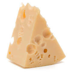Cheese block isolated on white background cutout