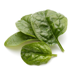 Baby spinach leaves isolated on white background cutout