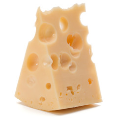 Cheese block isolated on white background cutout