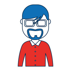 man wearing glasses icon over white background vector illustration