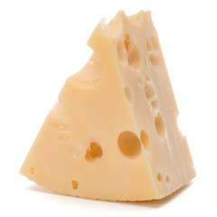 Cheese block isolated on white background cutout