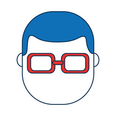 man wearing glasses icon over white background vector illustration